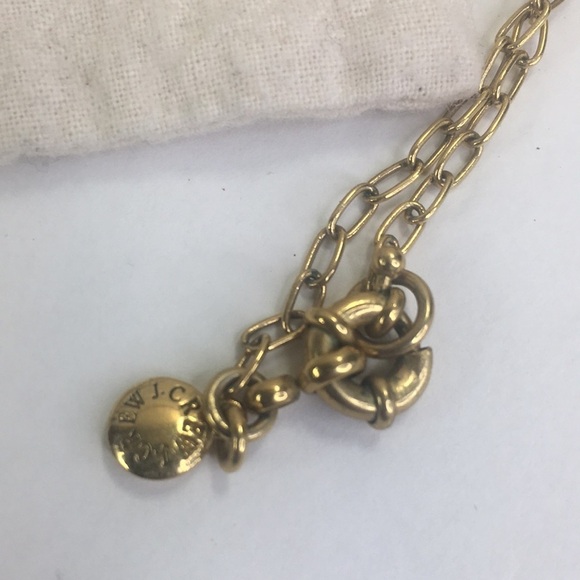 J Crew gold tone chain faceted black rhinestone balls necklace 32" long with bag - Picture 4 of 4